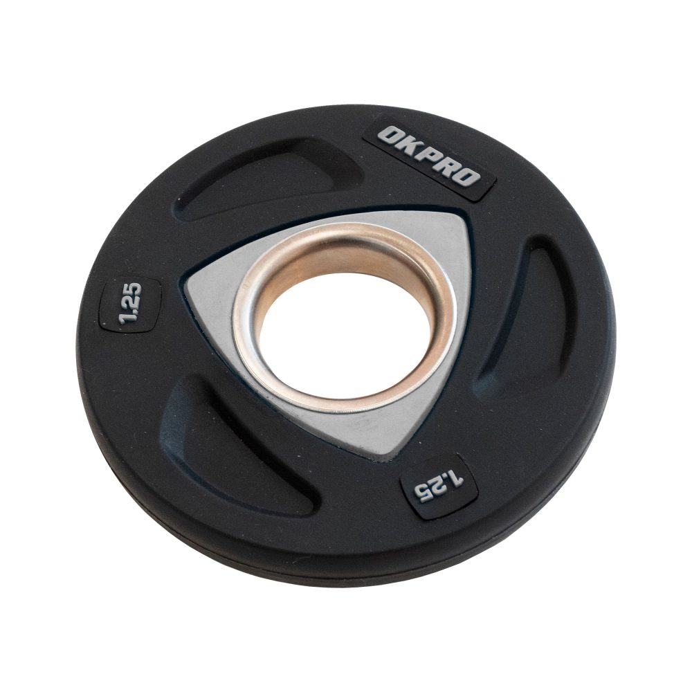 Диск олимпийский полиуретановый серый OKPRO 1.25 кг